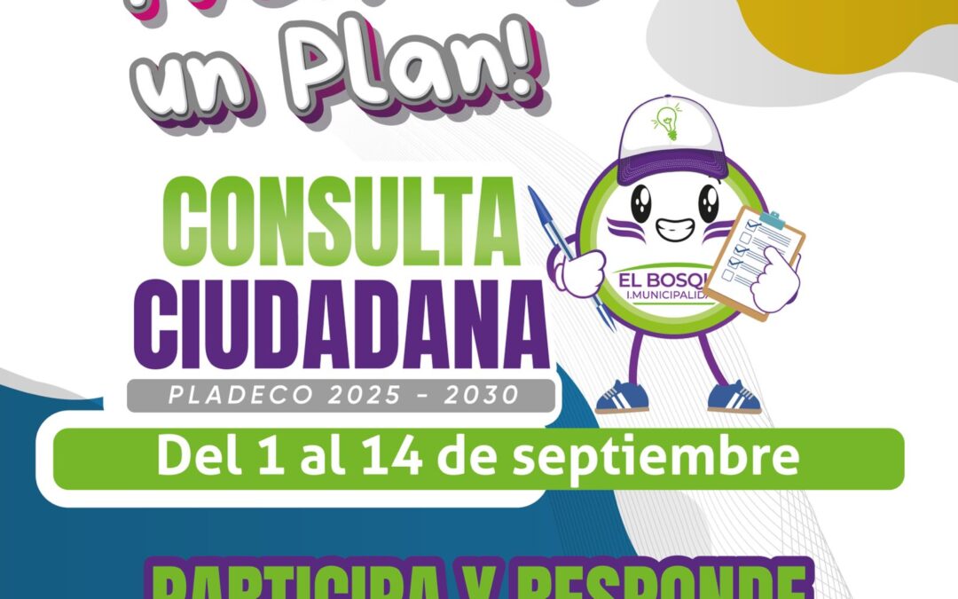¡VEN, HAGAMOS UN PLAN! PARTICIPA Y RESPONDE LA CONSULTA CIUDADANA DEL PLADECO (2025-2030)