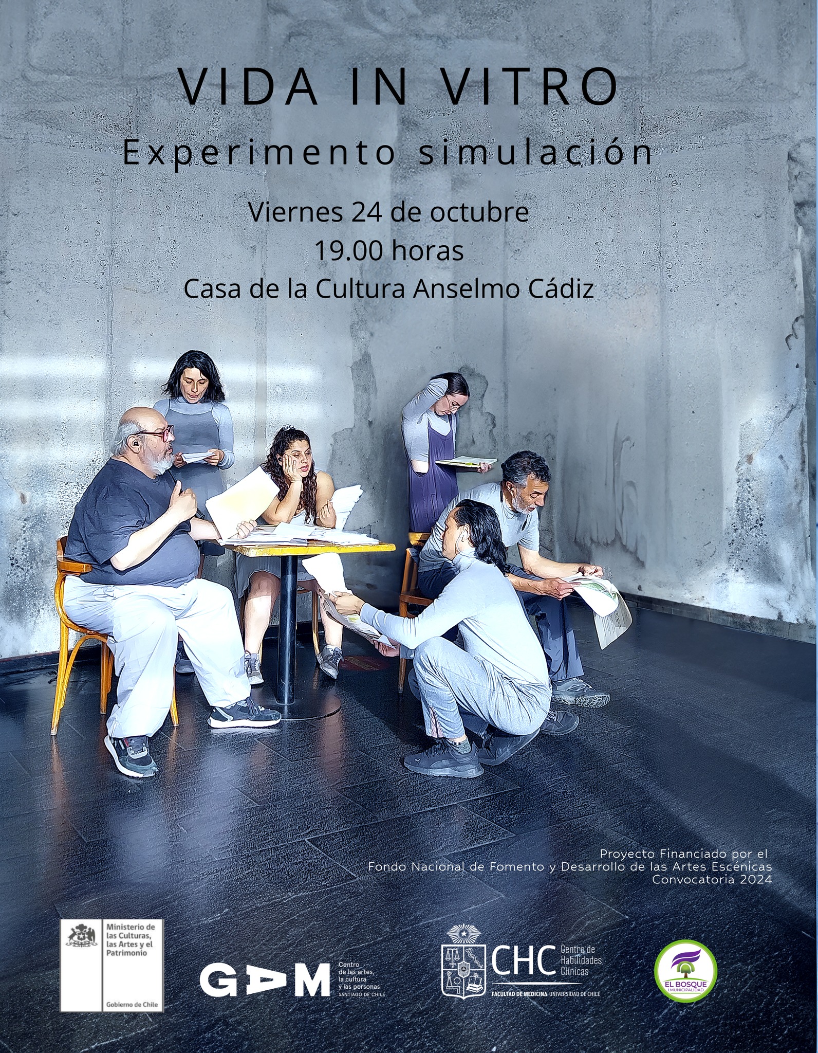 🎭 ¡ESTRENO FONDART 2024! “Vida in Vitro. Experimento Simulación” – Una experiencia inmersiva que desafía los límites entre arte, medicina y sociedad