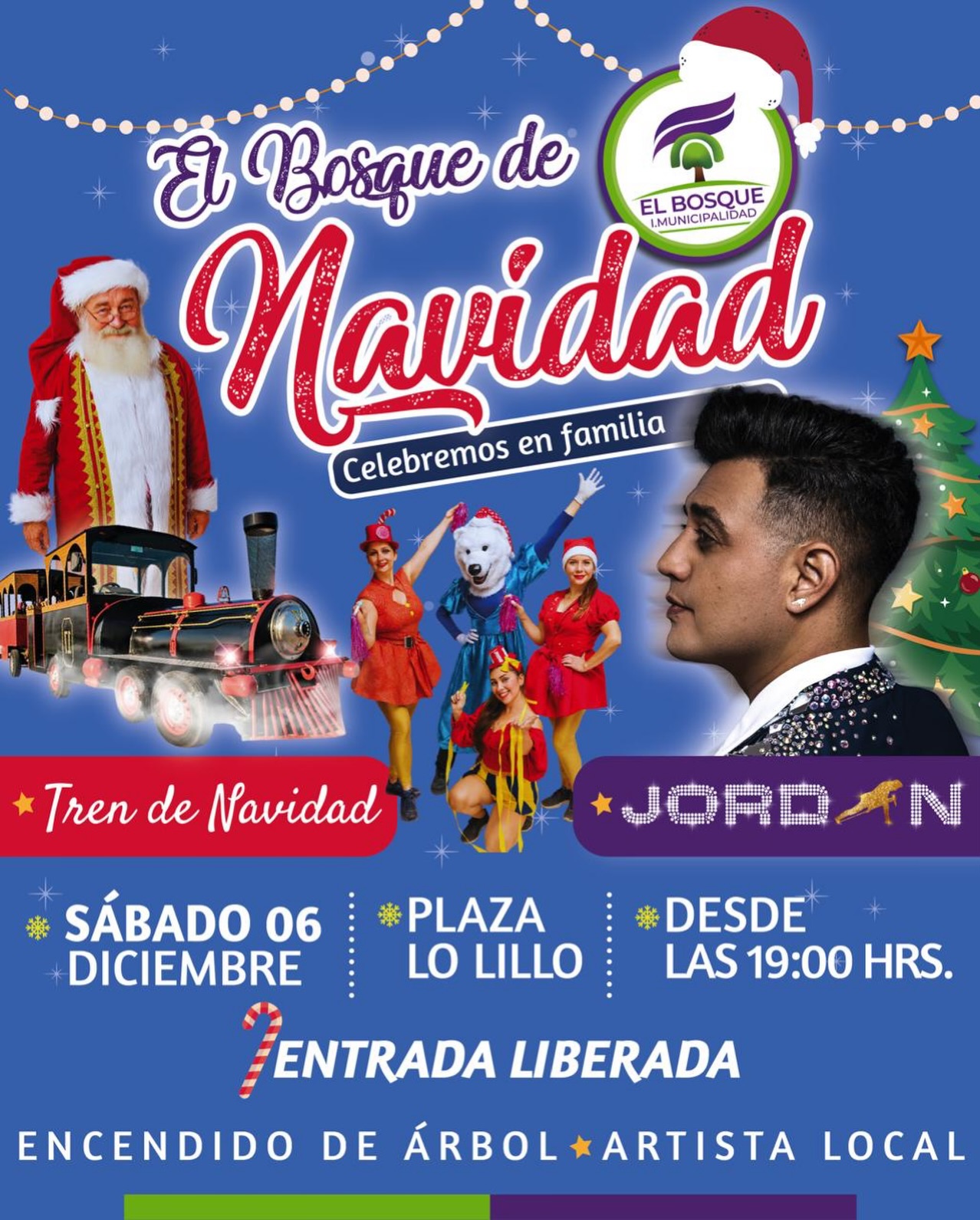 🎄 ¡Se enciende la magia navideña en El Bosque! 🎅🏻✨ Este sábado 6 de diciembre, la Plaza Lo Lillo se transformará en El Bosque de Navidad