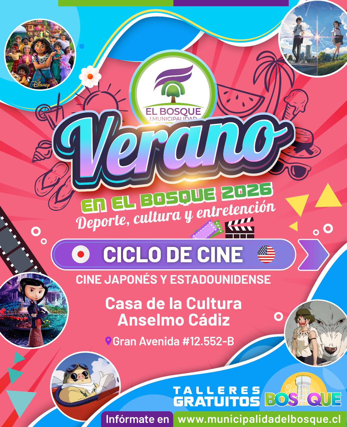 🎬 ¡Verano en El Bosque con cine internacional en la Casa de la Cultura!