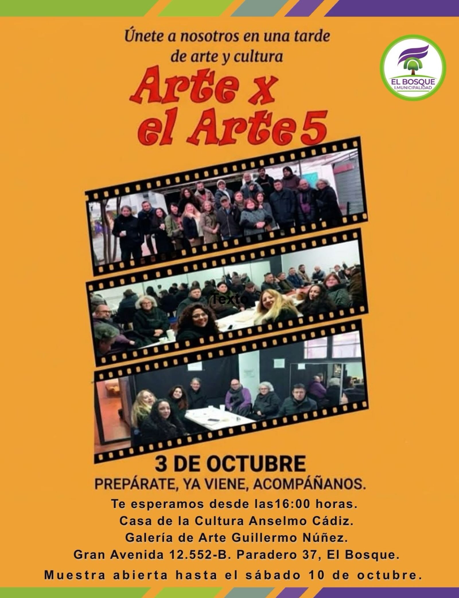 El Bosque se prepara para una nueva jornada de «Arte x el Arte 5» en la Casa de la Cultura Anselmo Cádiz